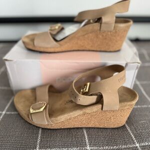 Papillio Tan Wedge Sandals